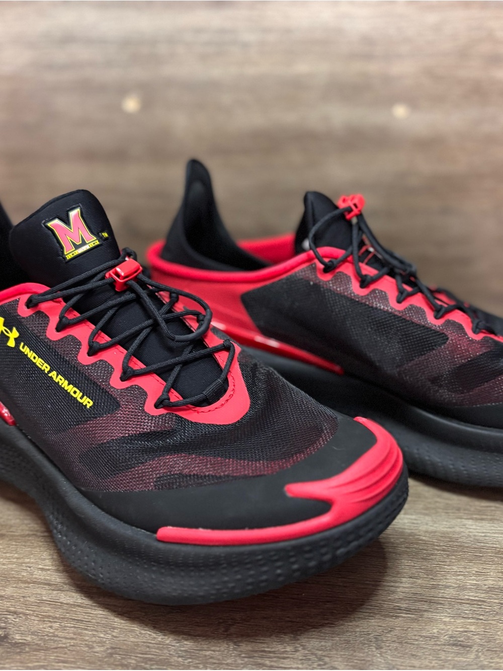 Under Armour Kids Black and Red Slip-On Athletic Sneakers